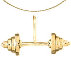 14K oder 18K Gold Barbell Anhänger