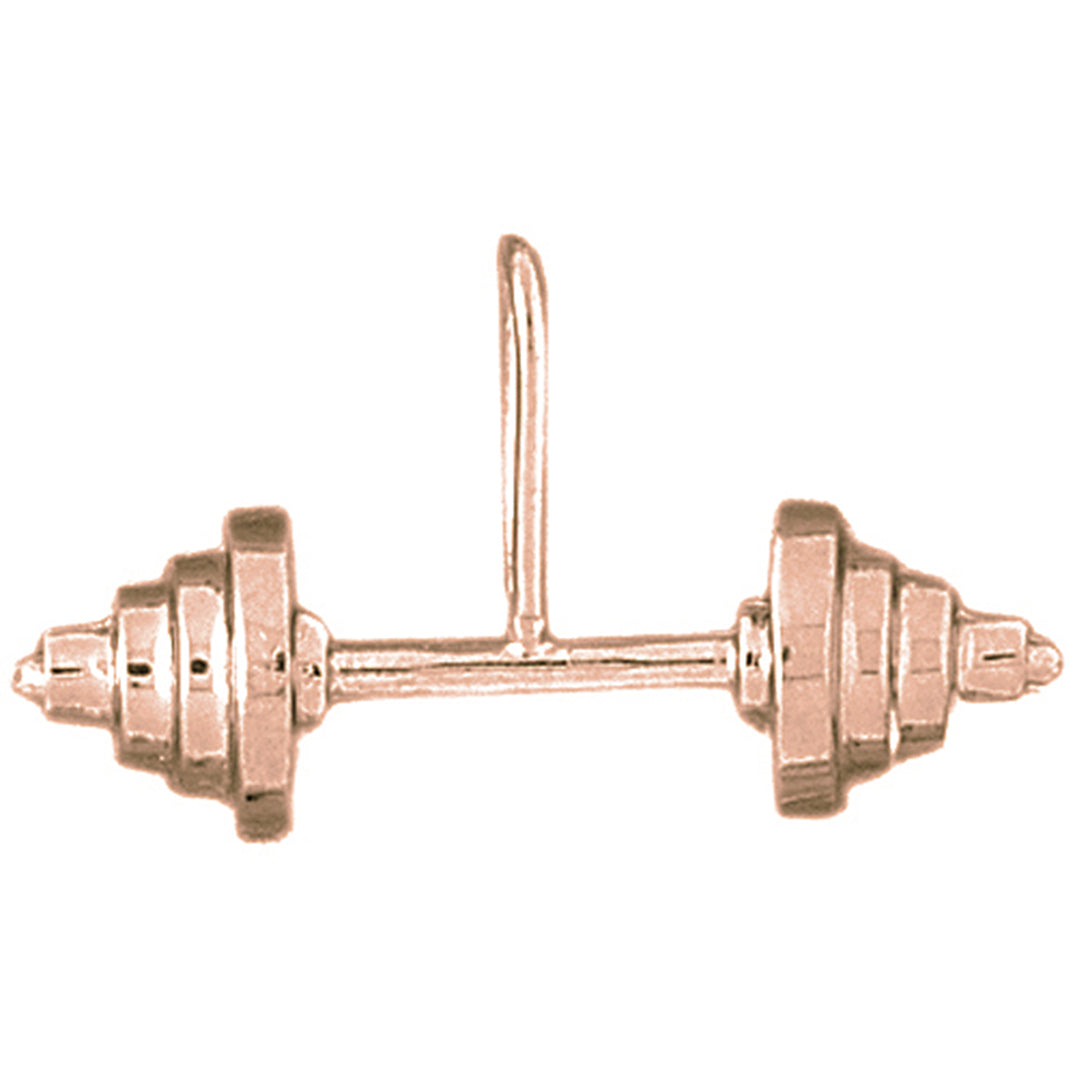 14K or 18K Gold Barbell Pendant