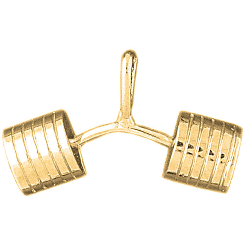 10K, 14K or 18K Gold Barbell Pendant