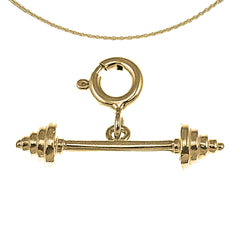 14K or 18K Gold 3D Barbell Pendant