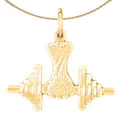 14K or 18K Gold Dumbbell Pendant