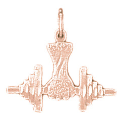 14K or 18K Gold Dumbbell Pendant