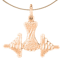 14K or 18K Gold Dumbbell Pendant