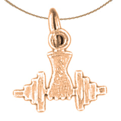 14K or 18K Gold Dumbbell Pendant