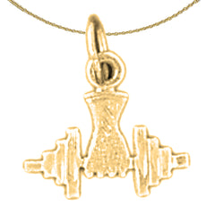 14K or 18K Gold Dumbbell Pendant