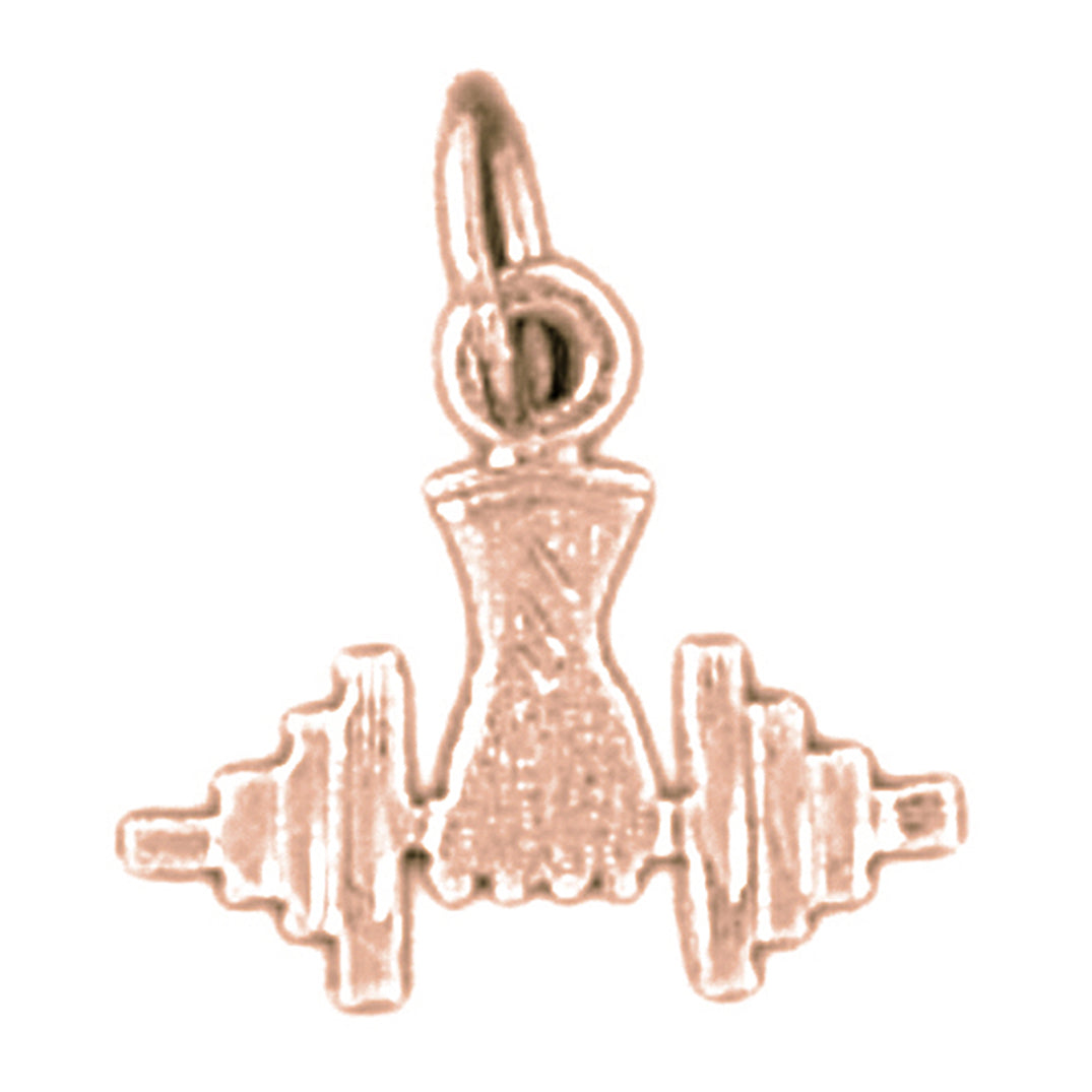 14K or 18K Gold Dumbbell Pendant