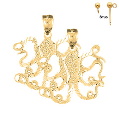 14K or 18K Gold Octopus Earrings