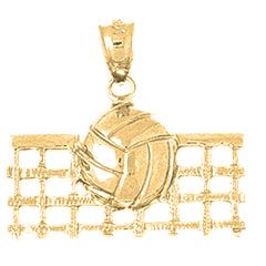 14K or 18K Gold Volleyball Pendant