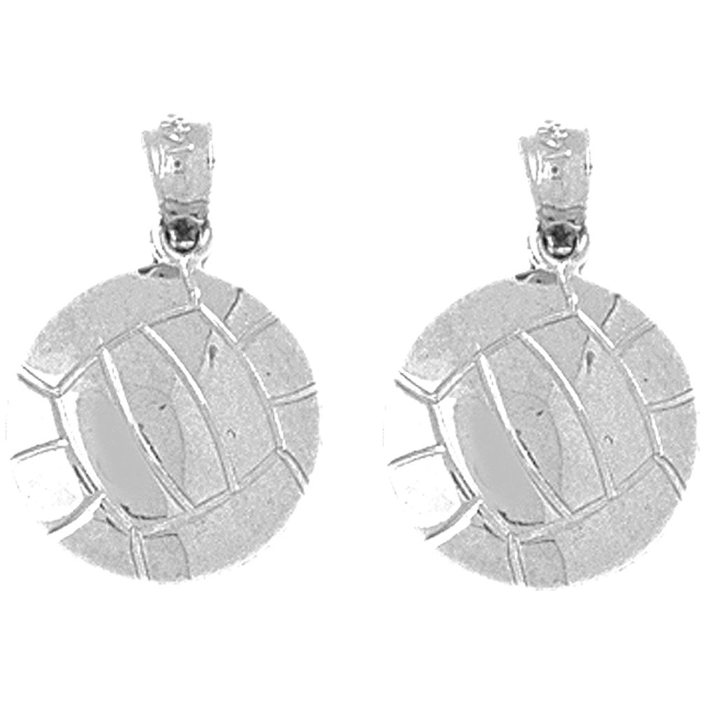 Sterling Silver 20mm Volleyball Earrings