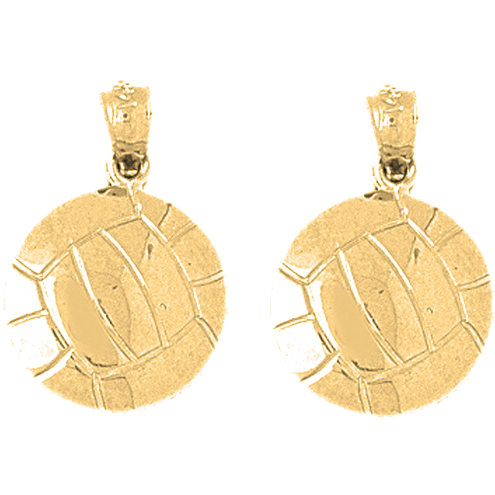 14K or 18K Gold 20mm Volleyball Earrings