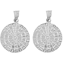 Sterling Silver 23mm Dart Board Earrings