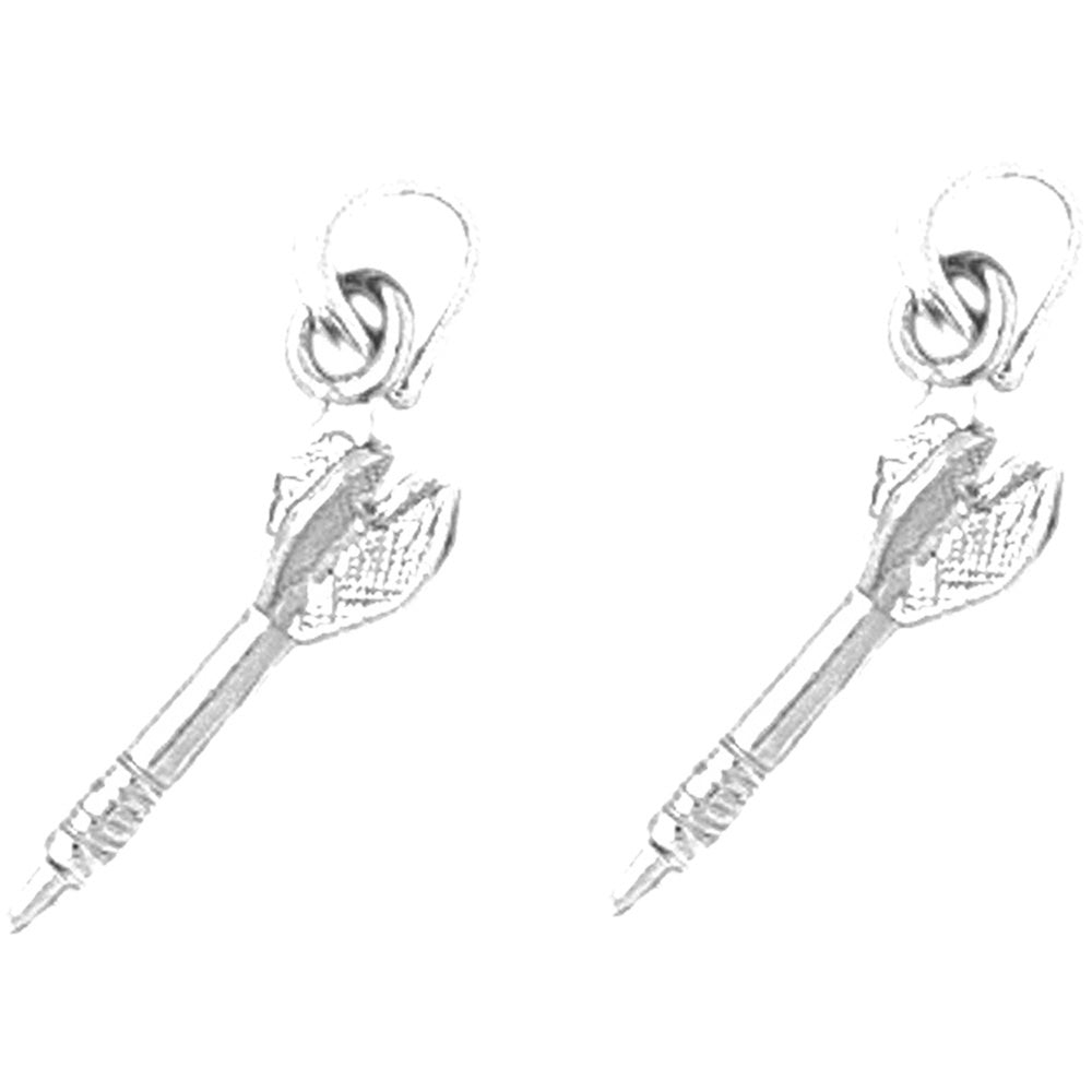 Sterling Silver 19mm 3D Dart Earrings