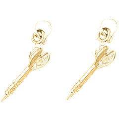 Yellow Gold-plated Silver 19mm 3D Dart Earrings