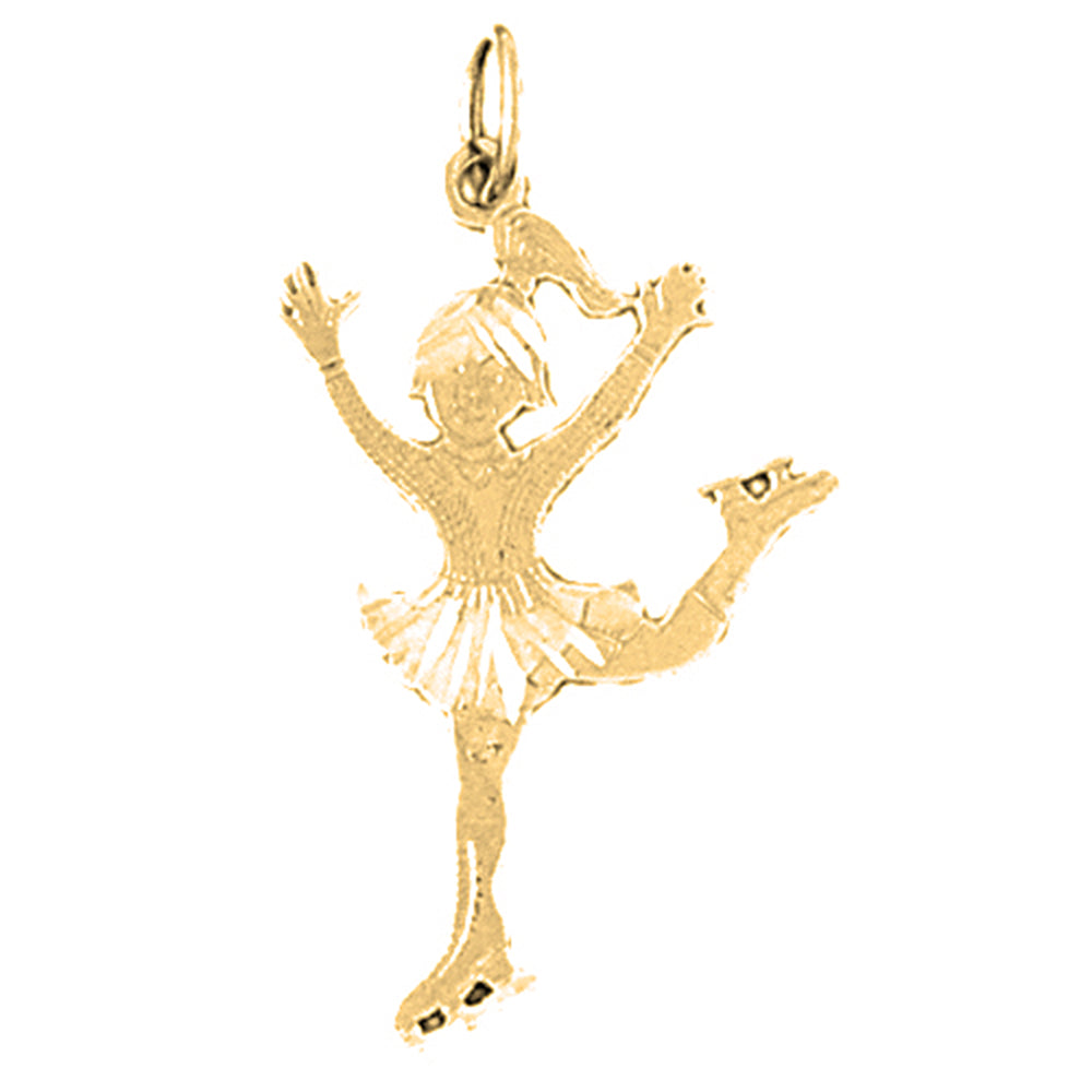 14K or 18K Gold Ice Skater Pendant