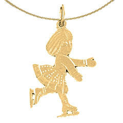 14K or 18K Gold Ice Skater Pendant