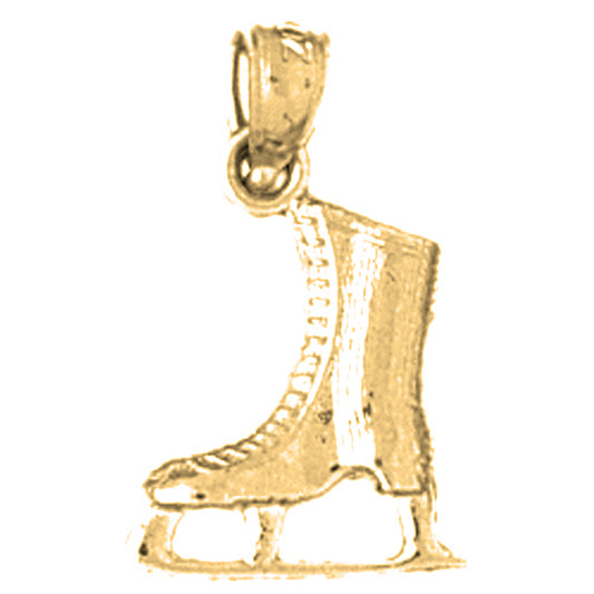 14K or 18K Gold 3D Ice Skate Pendant