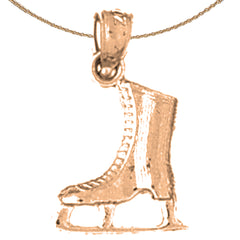 14K or 18K Gold 3D Ice Skate Pendant