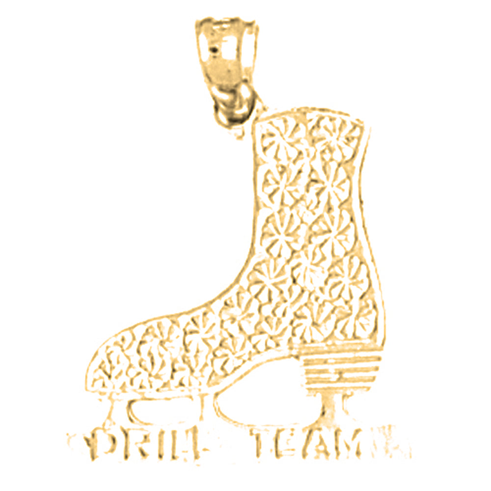 14K or 18K Gold Ice Skate Pendant