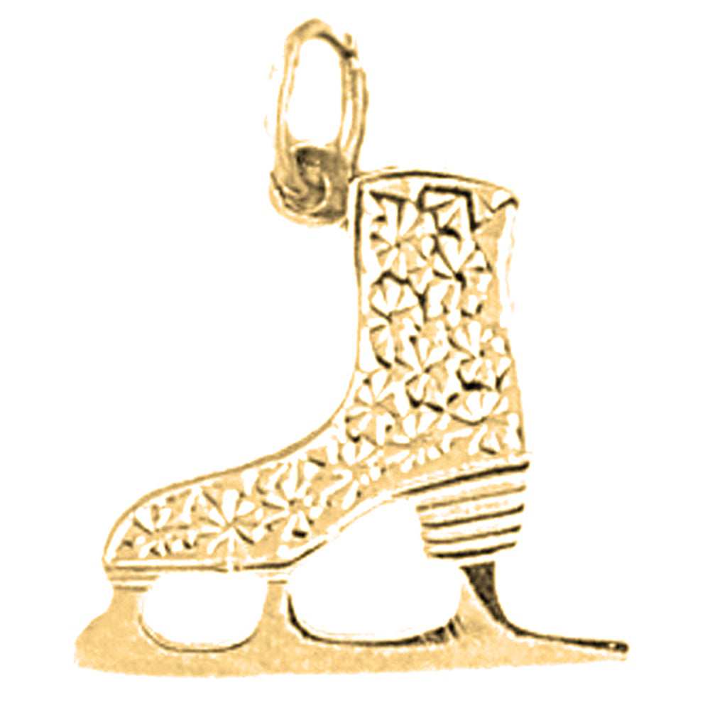 14K or 18K Gold Ice Skate Pendant