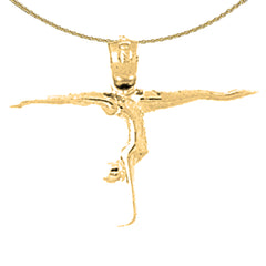 14K or 18K Gold Gymnast Pendant