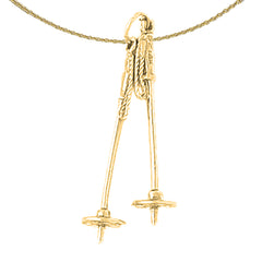 14K or 18K Gold 3D Poles Pendant