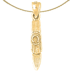 14K or 18K Gold 3D Skis Pendant