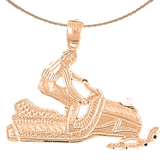 10K, 14K or 18K Gold Snow Mobile Pendant