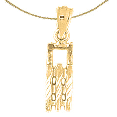 14K or 18K Gold 3D Snow Sled Pendant