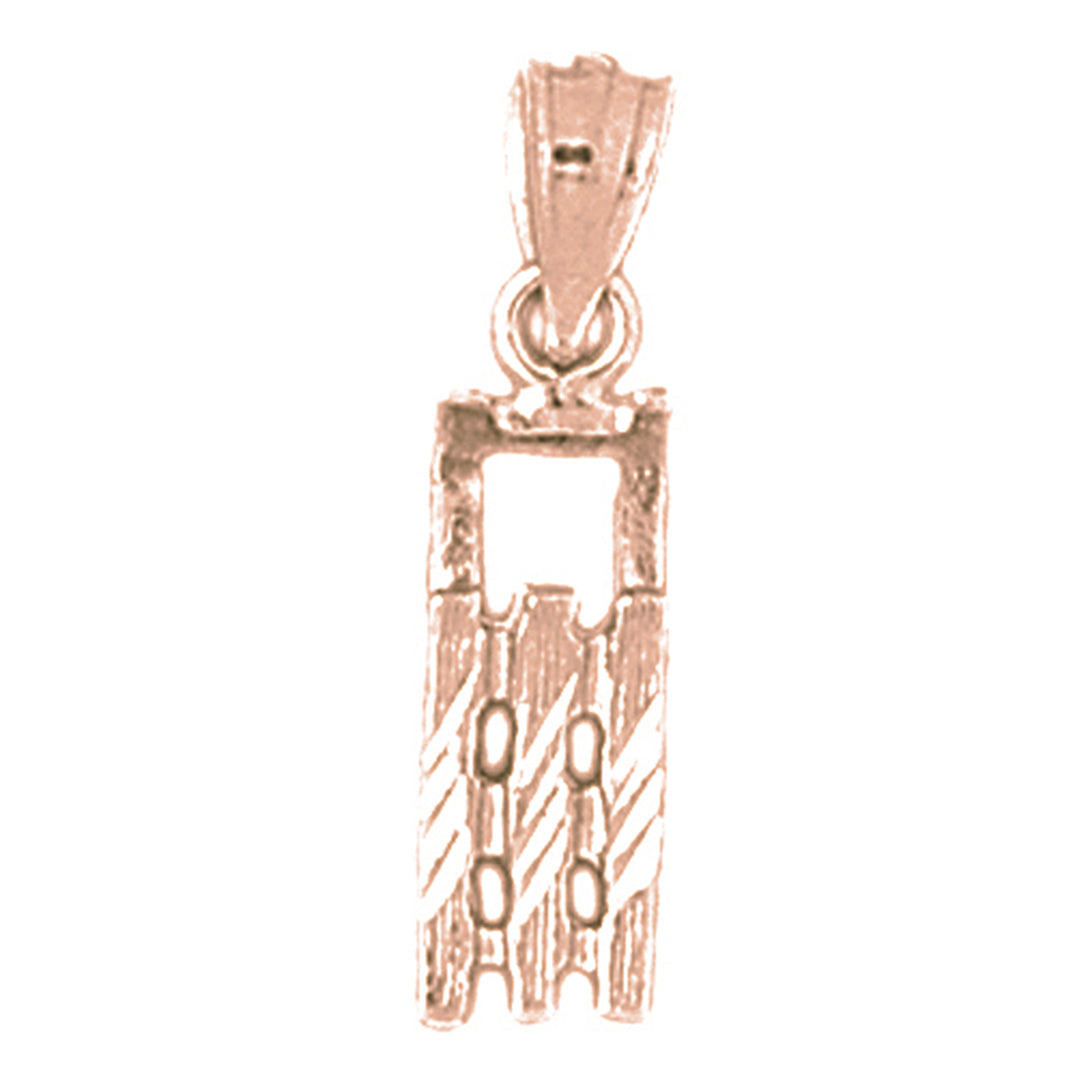 14K or 18K Gold 3D Snow Sled Pendant