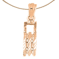 14K or 18K Gold 3D Snow Sled Pendant