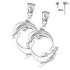 14K or 18K Gold Dolphin Earrings