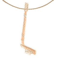 10K, 14K or 18K Gold Hockey Stick With Puck Pendant