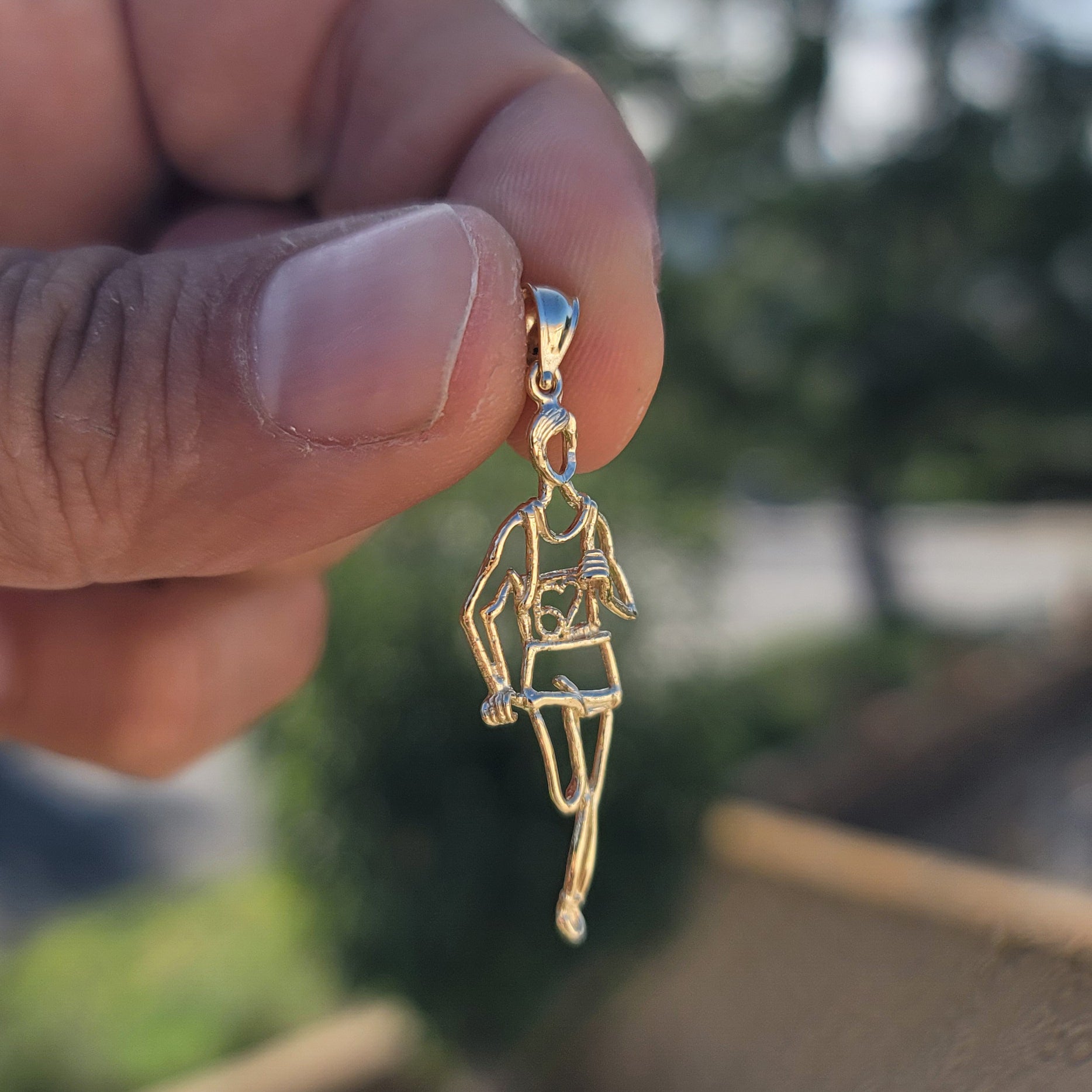 14K or 18K Gold Runner Pendant