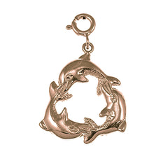 10K, 14K or 18K Gold Dolphin Pendant