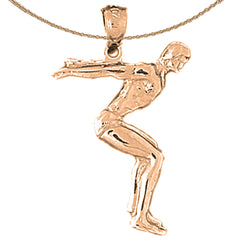 14K or 18K Gold Diving Pendant