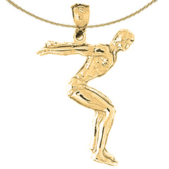 14K or 18K Gold Diving Pendant