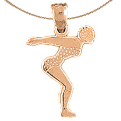 14K or 18K Gold Diving Pendant