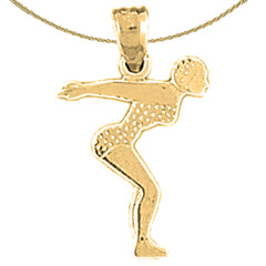 14K or 18K Gold Diving Pendant