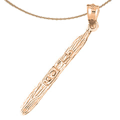 14K or 18K Gold 3D Water Ski Pendant