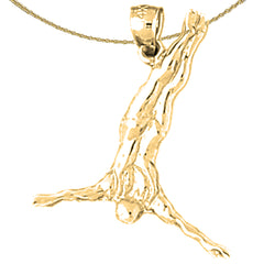 14K or 18K Gold 3D Diver Pendant