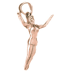 10K, 14K or 18K Gold Swimmer Pendant