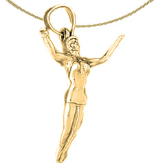 10K, 14K or 18K Gold Swimmer Pendant