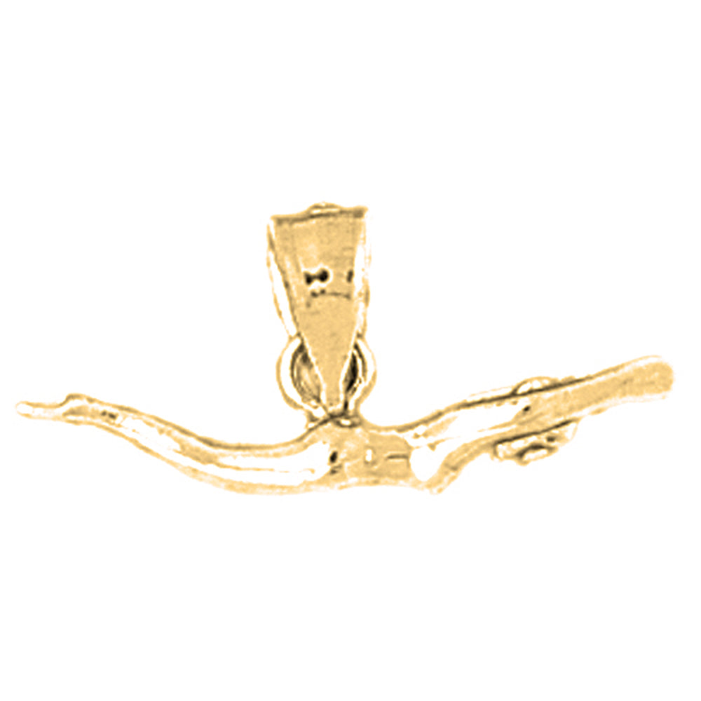 14K or 18K Gold 3D Swimmer Pendant