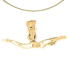 14K or 18K Gold 3D Swimmer Pendant