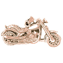 10K, 14K or 18K Gold 3D Motorcycle Pendant