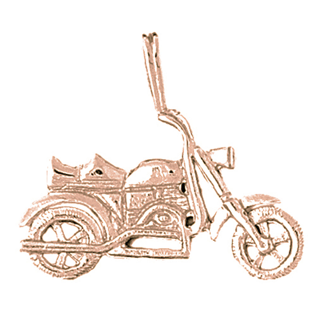 10K, 14K or 18K Gold Motorcycle Pendant