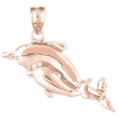 14K or 18K Gold Dolphin Pendant