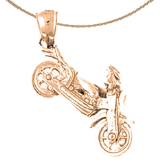 Colgante de motocicleta 3D de oro de 10K, 14K o 18K