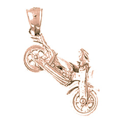 10K, 14K or 18K Gold 3D Motorcycle Pendant