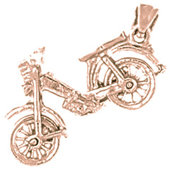 10K, 14K or 18K Gold 3D Moped Pendant